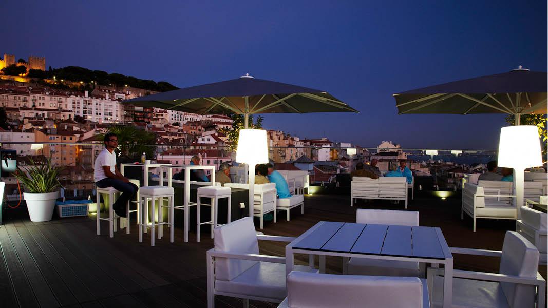Hotel Mundial, udendørsområde, aften, portugal 